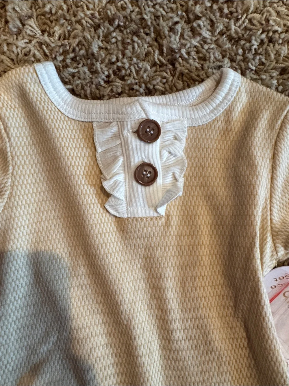 Tahari Tan/Orange and White Baby Girl Matching Set